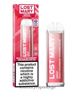 Lost Mary E Sigarett - LOST MARY QM600 engangs vape fersken jordbær vannmelon 26DZPT160