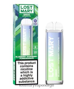 Lost Mary Norge - LOST MARY QM600 engangs vape blåbær bringebær granateple 26DZPT153