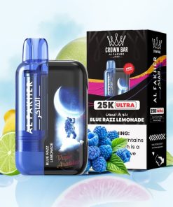 Al Fakher Crown Bar Ultra 25K Blå Bringebær Lemonade Med LED Skjerm