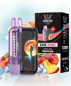 Al Fakher Crown Bar Ultra 25K Fersken Is med LED-visning