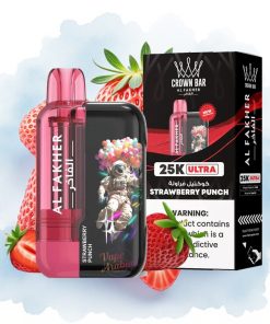 Al Fakher Crown Bar Ultra 25K Jordbærsmak Med LED-Skjerm