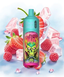 RandM Tornado 9000 Puffs 850 mAh Jordbær Bringebær Kirsebær Is