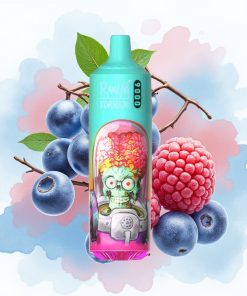 RandM Tornado 9000 Puffs Blå Sur Bringebær og 18 mL