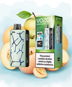 Vozol Neon 45k 45000 Puffs Justerbar Is og Luftstrøm Sur Eple Is